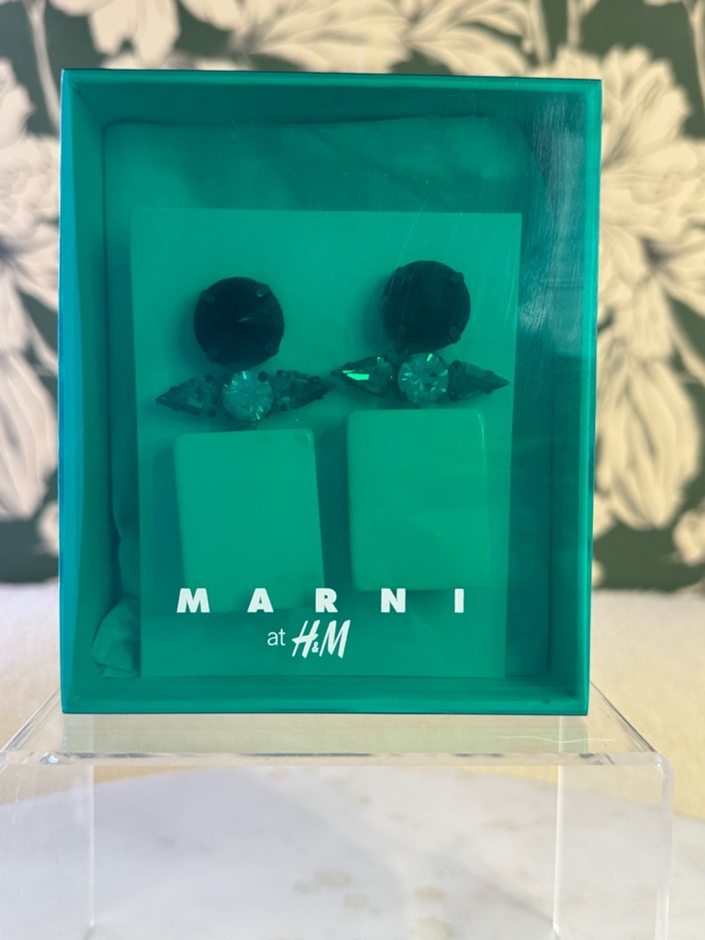 Marni x H&M LIMITED EDITION Green Statement Drop Earrings NIB